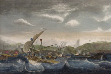 Andrea Doria zerstreut 1524 die spanische Flotte vor der Mündung des Var